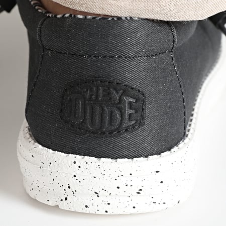 Hey Dude - Mocassins Wally Stretch Canvas Black White