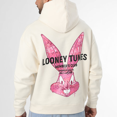 Looney Tunes - Sweat Capuche Relaxed Bugs Bunny Graf Pink Beige Chiné