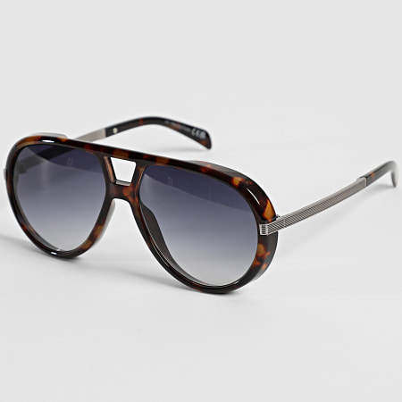 Classic Series - Lunettes De Soleil 762 Noir Marron Fauve Argenté