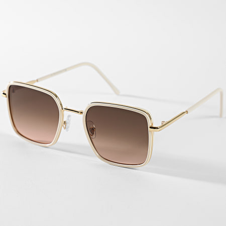 Classic Series - Lunettes De Soleil 890 Doré Blanc Marron