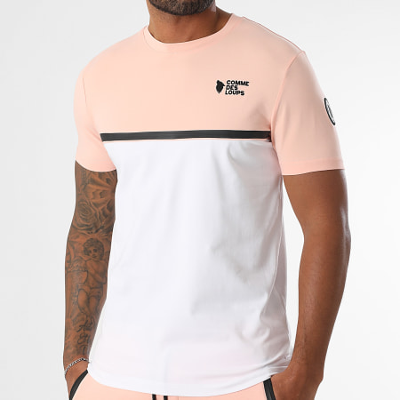 Comme Des Loups - Ensemble Tee Shirt Et Short Jogging Everest Rose Blanc