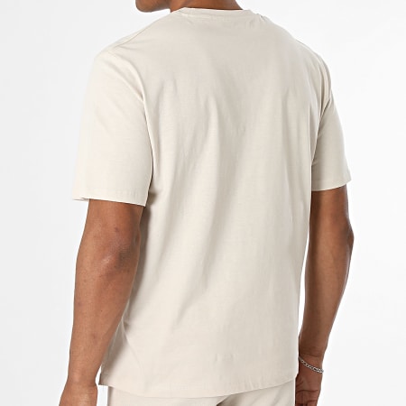 Jack And Jones - Ensemble Tee Shirt Et Short Jogging Archive Graphic Beige