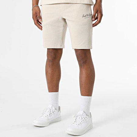 Jack And Jones - Ensemble Tee Shirt Et Short Jogging Archive Graphic Beige