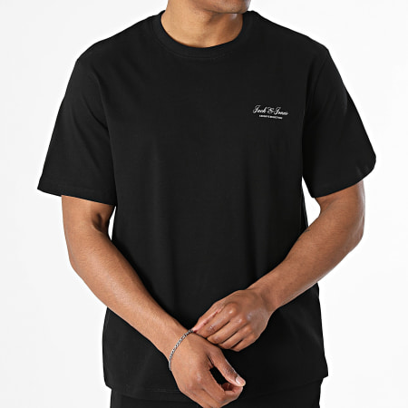 Jack And Jones - Ensemble Tee Shirt Et Short Jogging Archive Graphic Noir