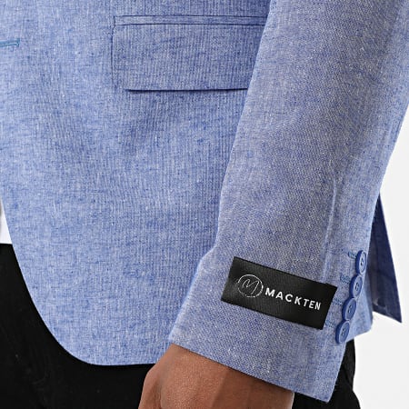 Mackten - Veste Blazer Slim Lin Bleu Roi Chiné