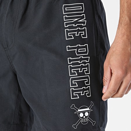 One Piece - Short De Bain Outline Noir Blanc