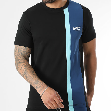 Comme Des Loups - Ensemble Tee Shirt Et Short Jogging Amalfi Noir Bleu