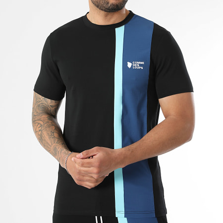 Comme Des Loups - Ensemble Tee Shirt Et Short Jogging Amalfi Noir Bleu