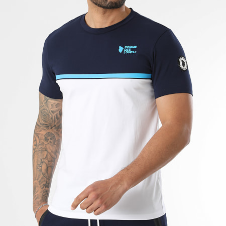 Comme Des Loups - Ensemble Tee Shirt Et Short Jogging Everest Bleu Marine Blanc