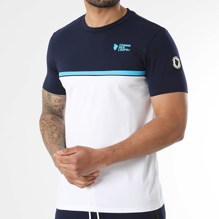 Comme Des Loups - Ensemble Tee Shirt Et Short Jogging Everest Bleu Marine Blanc