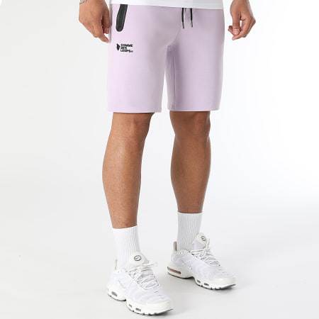 Comme Des Loups - Ensemble Tee Shirt Et Short Jogging Everest Violet Blanc