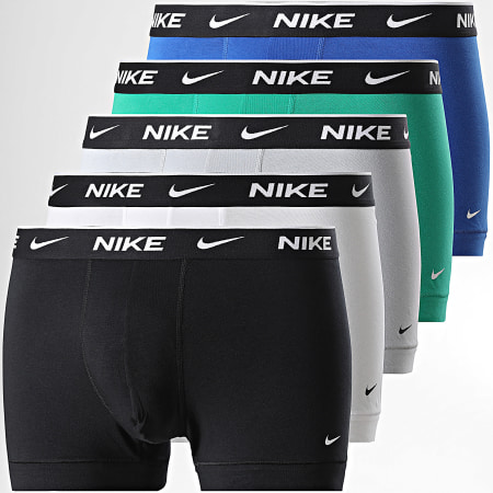 Nike - Lot De 5 Boxers Dri-Fit Essential Cotton Stretch KE1295 Noir Blanc Gris Vert Bleu Roi