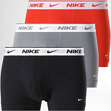 Nike - Pack de 3 Boxers Essential Cotton Stretch KE1284 Naranja Gris Negro