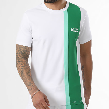 Comme Des Loups - Ensemble Tee Shirt Et Short Jogging Amalfi Blanc Vert