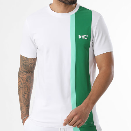 Comme Des Loups - Ensemble Tee Shirt Et Short Jogging Amalfi Blanc Vert