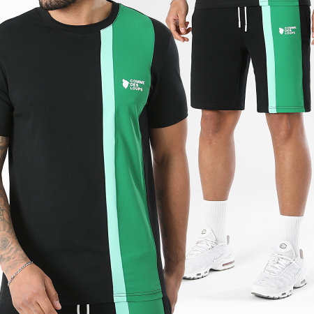 Comme Des Loups - Ensemble Tee Shirt Et Short Jogging Amalfi Noir Vert