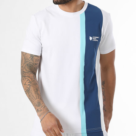 Comme Des Loups - Ensemble Tee Shirt Et Short Jogging Amalfi Blanc Bleu