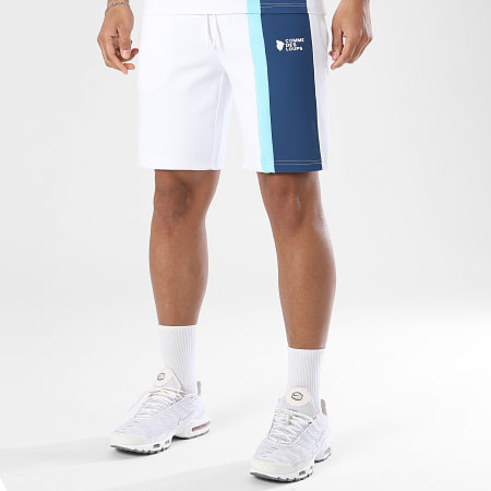Comme Des Loups - Ensemble Tee Shirt Et Short Jogging Amalfi Blanc Bleu