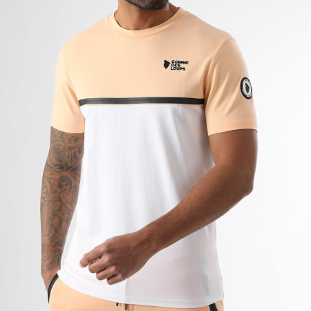 Comme Des Loups - Ensemble Tee Shirt Et Short Jogging Everest Orange Clair Blanc