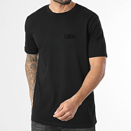 Scarface - Tee Shirt Oversize Large Big Logo Back Noir Velvet