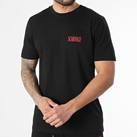 Scarface - Ensemble Tee Shirt Et Short Jogging Big Logo Back Noir