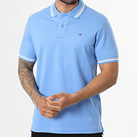 Tommy Jeans - Polo Manches Courtes Regular Fit Tipped 2700 Bleu Clair