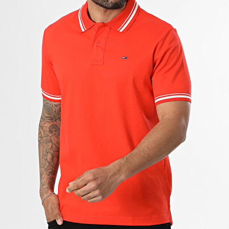 Tommy Jeans - Polo Manches Courtes Regular Fit Tipped 2700 Orange