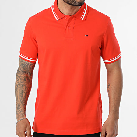 Tommy Jeans - Polo Manches Courtes Regular Fit Tipped 2700 Orange