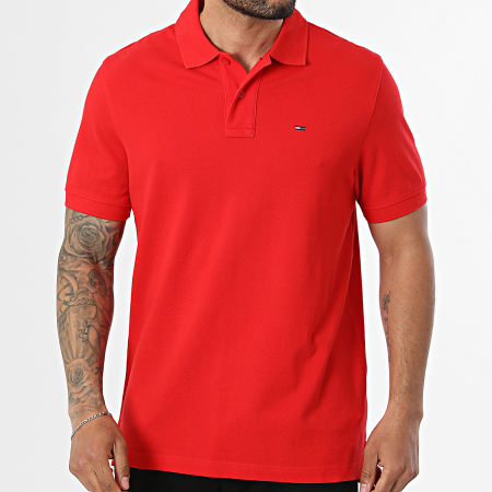 Tommy Jeans - Polo Manches Courtes Regular Fit Essential 2711 Rouge