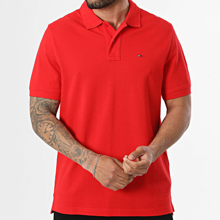 Tommy Jeans - Polo Manches Courtes Regular Fit Essential 2711 Rouge