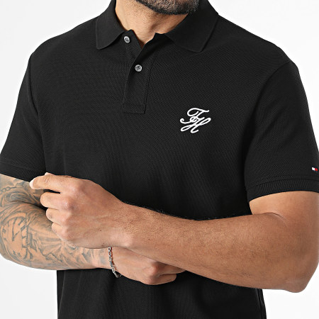 Tommy Hilfiger - Polo Manches Courtes Regular Fit Script 3046 Noir