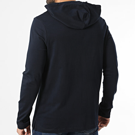 Tommy Hilfiger - Tee Shirt Manches Longues Capuche New Hooded 3117 Bleu Marine