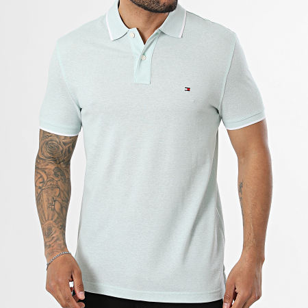 Tommy Hilfiger - Polo Manches Courtes Linen Pique 3140 Vert Chiné