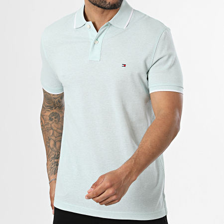 Tommy Hilfiger - Polo Manches Courtes Linen Pique 3140 Vert Chiné