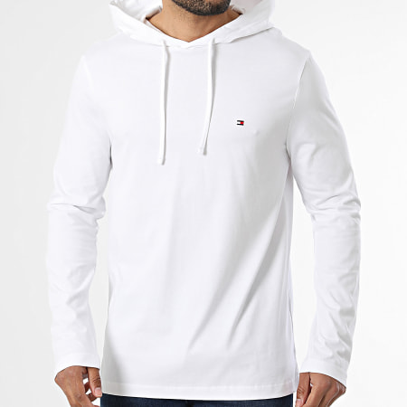 Tommy Hilfiger - Tee Shirt Manches Longues Capuche New Hooded 3117 Blanc