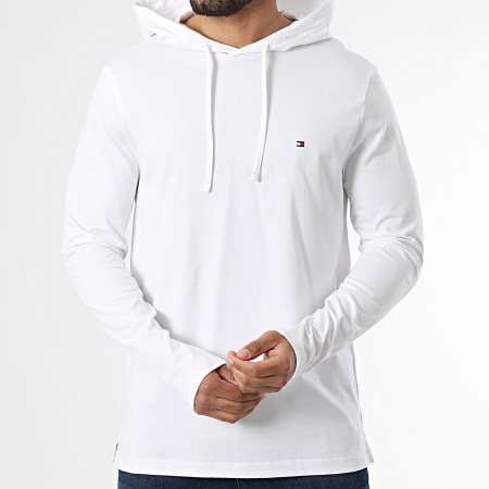 Tommy Hilfiger - Tee Shirt Manches Longues Capuche New Hooded 3117 Blanc