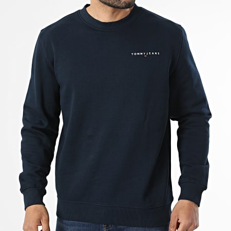 Tommy Jeans - Sweat Crewneck Linear 0249 Bleu Marine Foncé