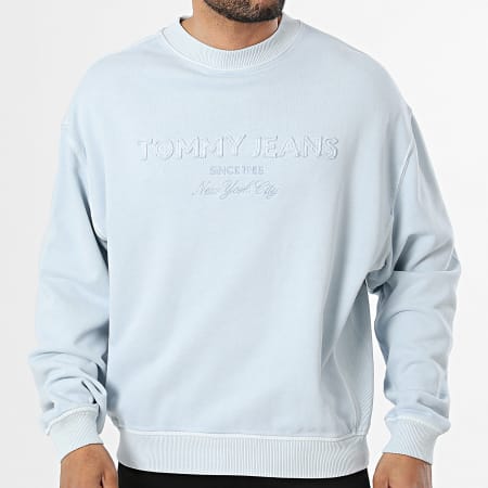 Tommy Jeans - Sweat Crewneck 90s GMD New Classics 2714 Bleu Clair Chiné