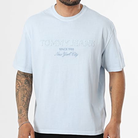 Tommy Jeans - Tee Shirt 90s New Classics 2545 Bleu Clair Chiné