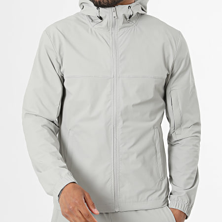 Classic Series - Conjunto Chaqueta Capucha con Cremallera y Pantalón Cargo 67A Gris Claro