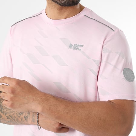 Comme Des Loups - Ensemble Tee Shirt Et Short Jogging Delta Rose Noir