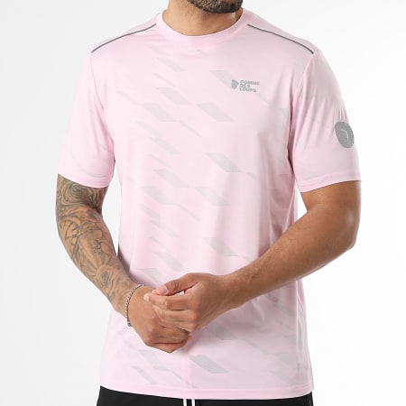 Comme Des Loups - Ensemble Tee Shirt Et Short Jogging Delta Rose Noir