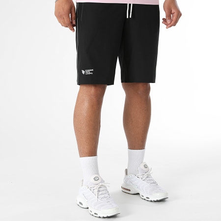 Comme Des Loups - Ensemble Tee Shirt Et Short Jogging Delta Rose Noir