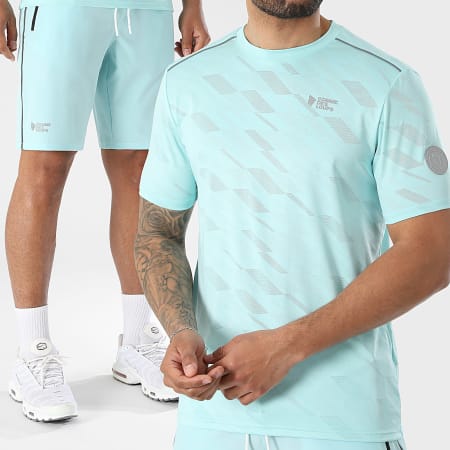 Comme Des Loups - Ensemble Tee Shirt Et Short Jogging Delta Turquoise