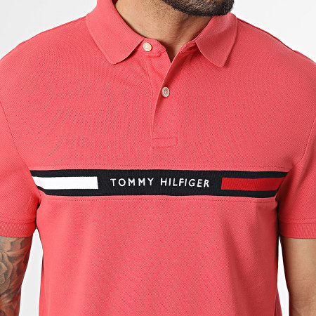Tommy Hilfiger - Polo Manches Courtes Hilfiger Chest Insert 8130 Rouge