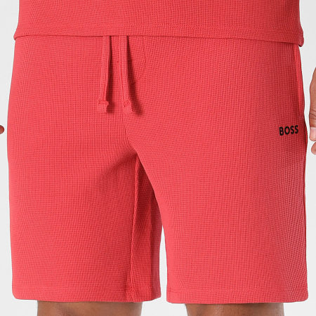 BOSS - Pantalón Corto de chándal Waffle 50535884 Rojo