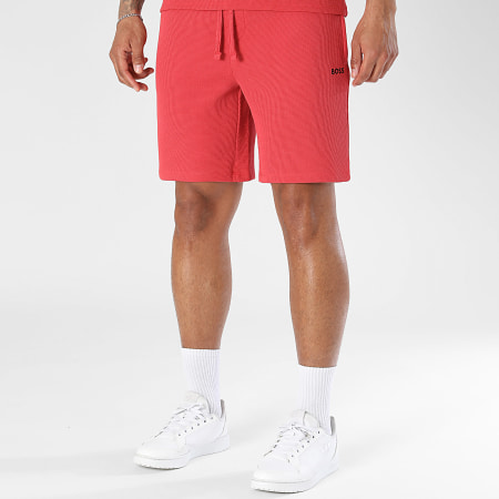 BOSS - Pantalón Corto de chándal Waffle 50535884 Rojo