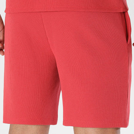 BOSS - Pantalón Corto de chándal Waffle 50535884 Rojo