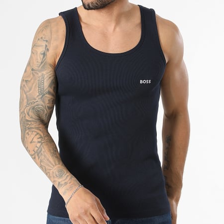 BOSS - Lot De 3 Débardeurs 50542132 Bleu Blanc Bleu Marine