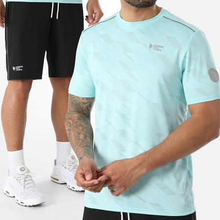 Comme Des Loups - Ensemble Tee Shirt Et Short Jogging Delta Turquoise Noir